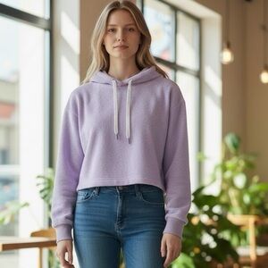 NWOT Feat Lavendar BlanketBlend Cropped Fleece Hoodie Size: L